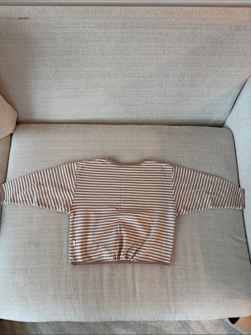 Striped Crewneck Sweatshirt for Kids - Brown & White - Picture 3 of 3